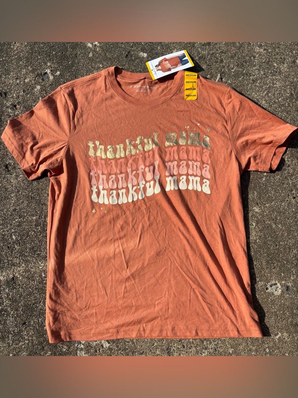 State of Mind Rust Graphic Tee with Gold Print